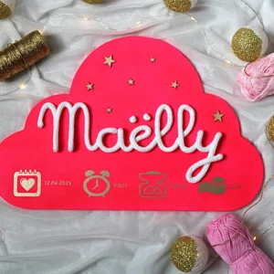 Décoration murale personnalisée naissance – Nuage