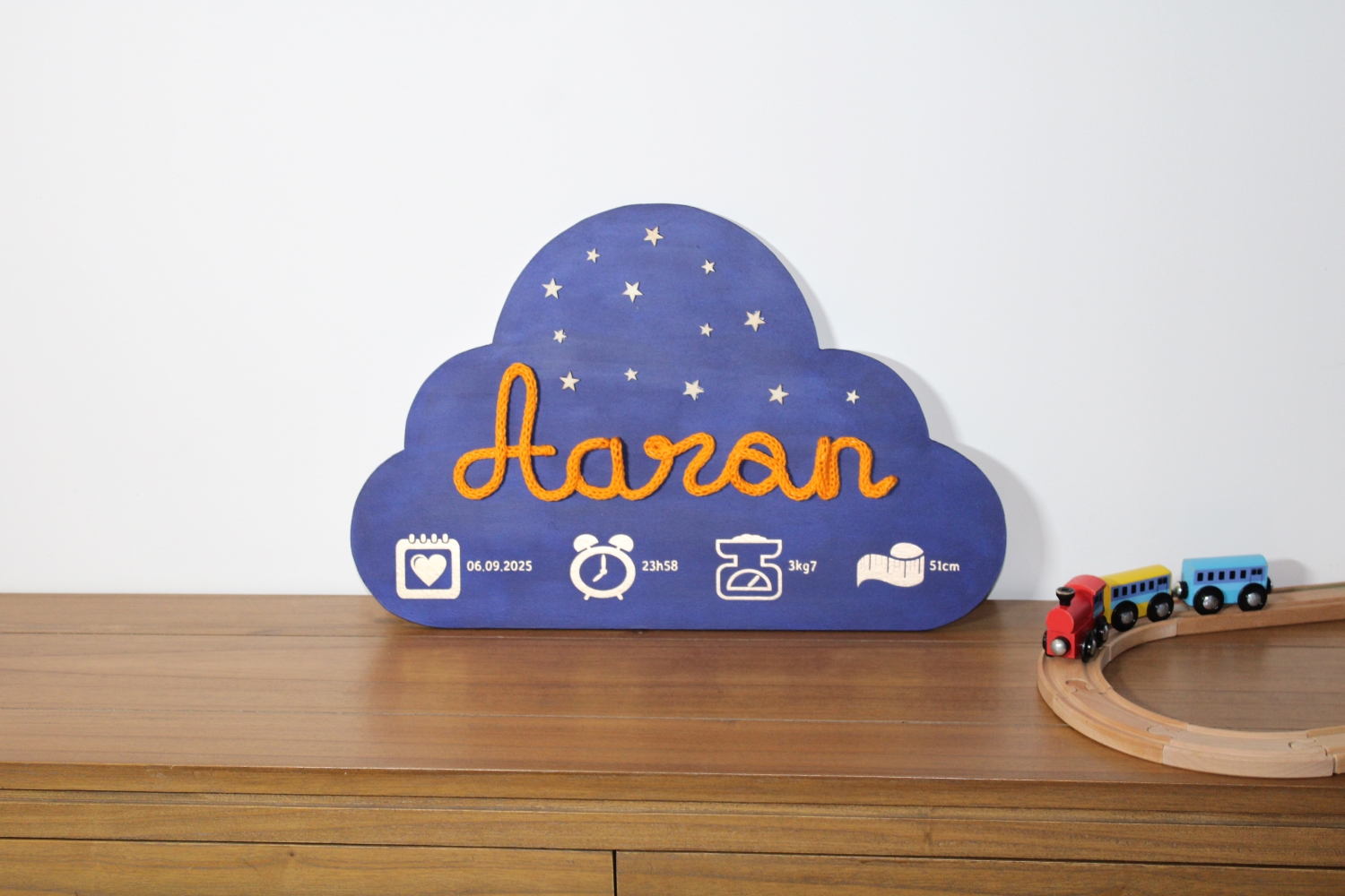 Décoration murale naissance personnalisée nuage avec prénom